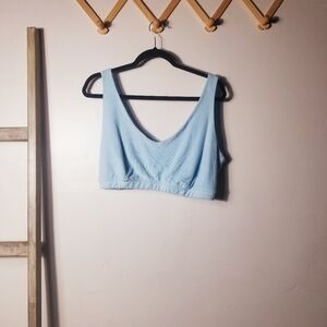 OFFLINE BY AERIE WOMEN'S BLUE TERRY SPORTS BRA SIZE XXL